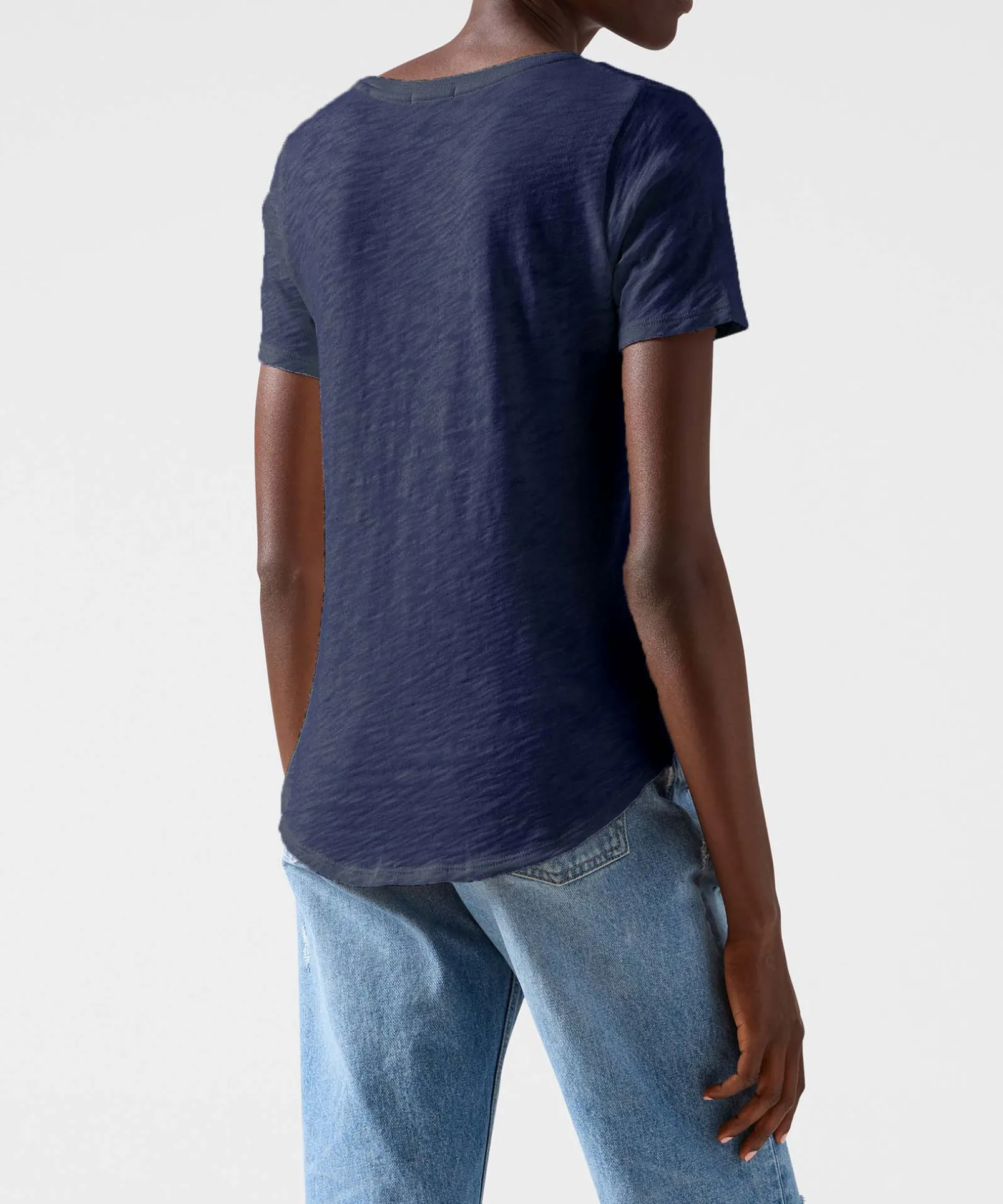 Slub Jersey Classic V-Neck Tee - Midnight