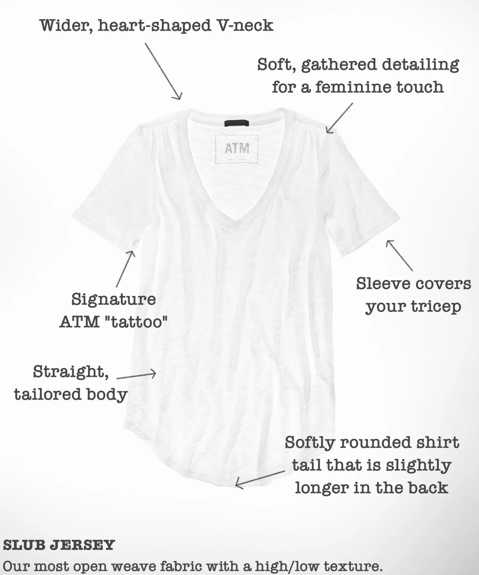 Slub Jersey Classic V-Neck Tee - Midnight