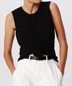 Slub Jersey Crew Neck Tank - Black