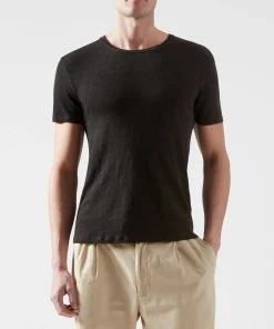 Slub Jersey Crew Neck Tee - Black