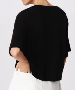 Slub Jersey Crew Neck Tee - Black