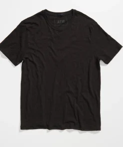 Slub Jersey Crew Neck Tee - Black