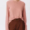 Slub Jersey Long Sleeve Crop Tee - Faded Rosewood