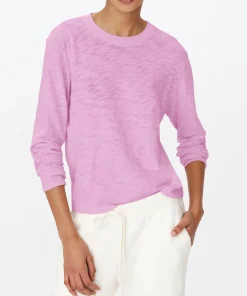 Slub Jersey Long Sleeve Crop Tee - Petunia