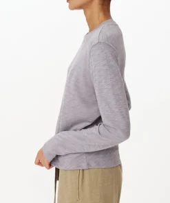 Slub Jersey Long Sleeve Crop Tee - Moon