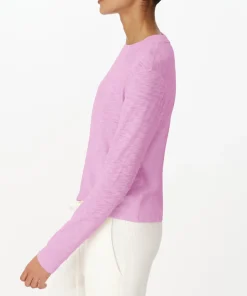 Slub Jersey Long Sleeve Crop Tee - Petunia