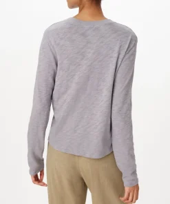 Slub Jersey Long Sleeve Crop Tee - Moon