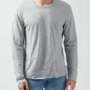 Slub Jersey Long Sleeve Destroyed Wash Tee - Heather Grey