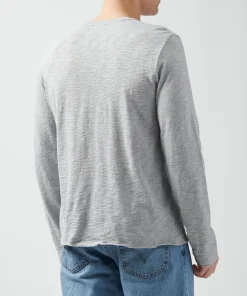 Slub Jersey Long Sleeve Destroyed Wash Tee - Heather Grey