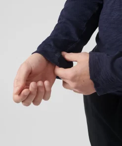 Slub Jersey Long Sleeve Destroyed Wash Tee - Midnight