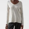 Slub Jersey Long Sleeve V-Neck Tee - Tan