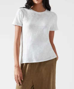 Slub Jersey Schoolboy Crew Neck Tee - White