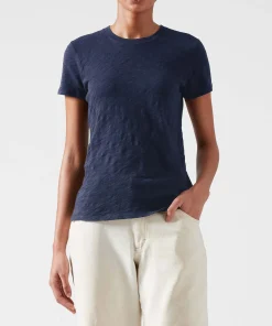 Slub Jersey Schoolboy Crew Neck Tee - Midnight