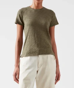 Slub Jersey Schoolboy Crew Neck Tee - Army