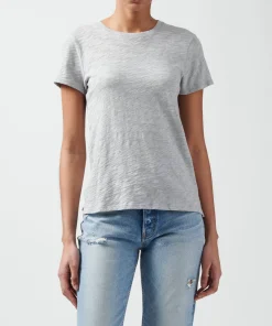 Slub Jersey Schoolboy Crew Neck Tee - Heather Grey