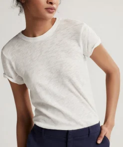 Slub Jersey Schoolboy Crew Neck Tee - White