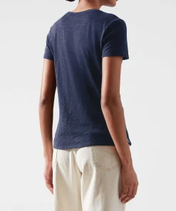 Slub Jersey Schoolboy Crew Neck Tee - Midnight