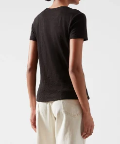 Slub Jersey Schoolboy Crew Neck Tee - Black