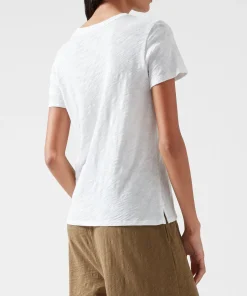 Slub Jersey Schoolboy Crew Neck Tee - White