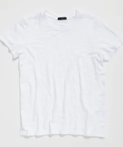 Slub Jersey Schoolboy Crew Neck Tee - White