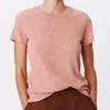 Slub Jersey Schoolboy Short Sleeve Crew Neck Tee - Faded Rosewood