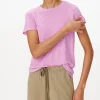 Slub Jersey Schoolboy Short Sleeve Crew Neck Tee - Petunia