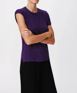 Slub Jersey Schoolboy Short Sleeve Crew Neck Tee - Tanzenite Purple