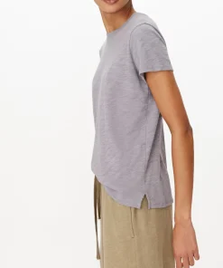 Slub Jersey Schoolboy Short Sleeve Crew Neck Tee - Moon