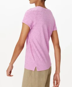 Slub Jersey Schoolboy Short Sleeve Crew Neck Tee - Petunia