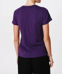 Slub Jersey Schoolboy Short Sleeve Crew Neck Tee - Tanzenite Purple