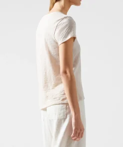 Slub Jersey Schoolboy V-Neck Tee - Tan