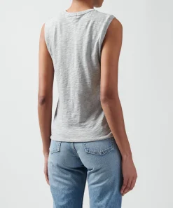 Slub Jersey Sleeveless Schoolboy Tee - Heather Grey