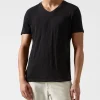 Slub Jersey V-Neck Tee - Black