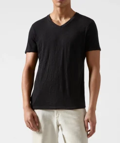 Slub Jersey V-Neck Tee - Black