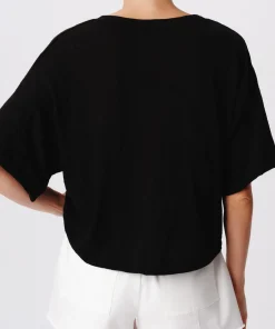 Slub Jersey V-Neck Tee - Black