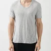 Slub Jersey V-Neck Tee - Heather Grey