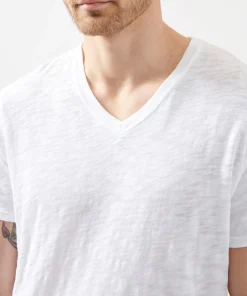 Slub Jersey V-Neck Tee - White