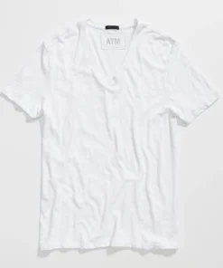 Slub Jersey V-Neck Tee - White