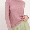 Slub Jersey With Chroma Wash Long Sleeve Crop Tee - Wisty Mauve