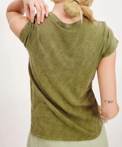 Slub Jersey With Chroma Wash Schoolboy Short Sleeve Crew Neck Tee - Juniper