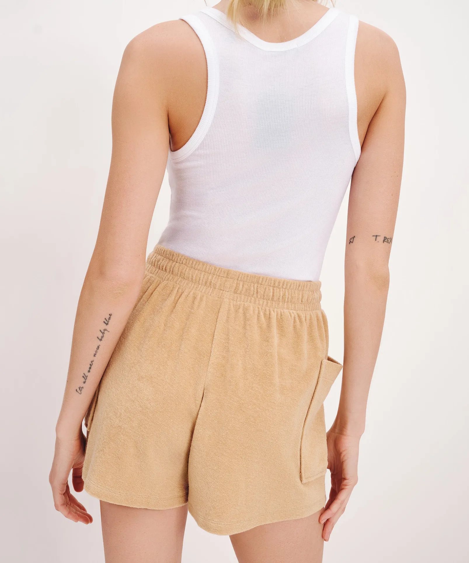 Towel Terry Patch Pocket Shorts - Sand Castle