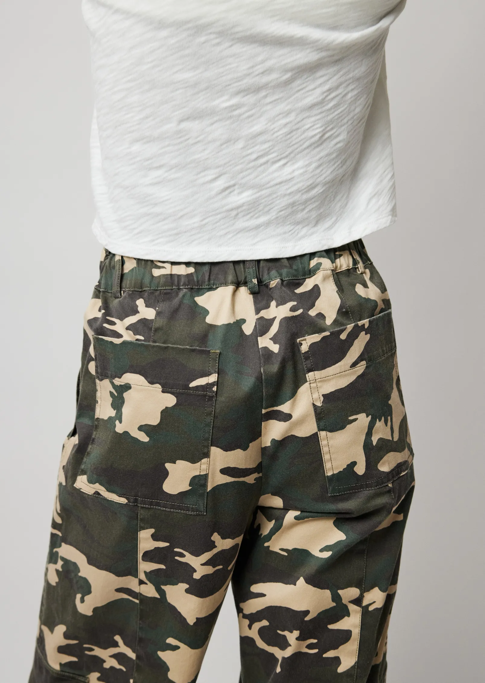 Washed Cotton Twill With Camo Print Cargo Pant - Classic Camo