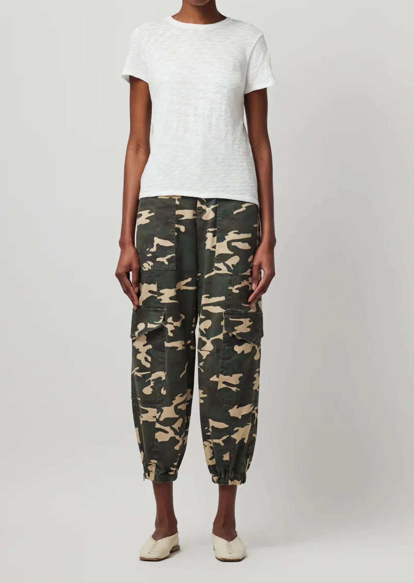 Washed Cotton Twill With Camo Print Cargo Pant - Classic Camo