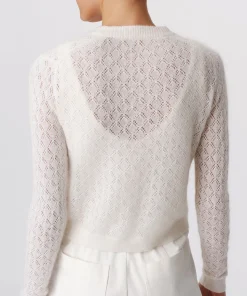 Wool Blend Textured Cardigan - Chalk