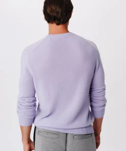 Wool Cashmere Seamed Crew Neck Sweater - Skyflower