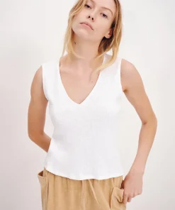 4X2 Rib Muscle Tee - White